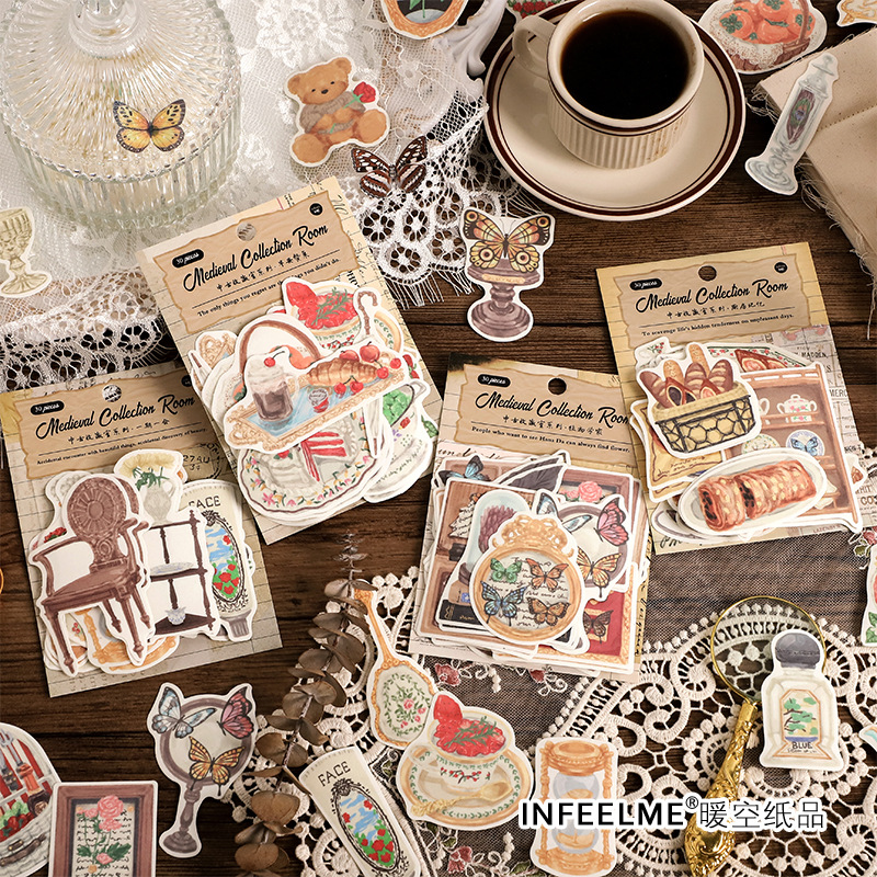 Infeelme sticker bag Middle School collection room series retro…
