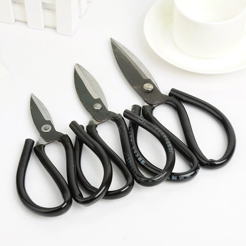 Ножницы с большой головой для гражданских рыбьих головок Ножницы с черной кожей из железа № 123