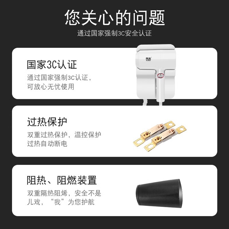 ホテルのドライヤーの壁掛け式ホテルの専用の壁掛け式電気ドライヤーのトイレの家庭用の穴を開けないでください。|undefined