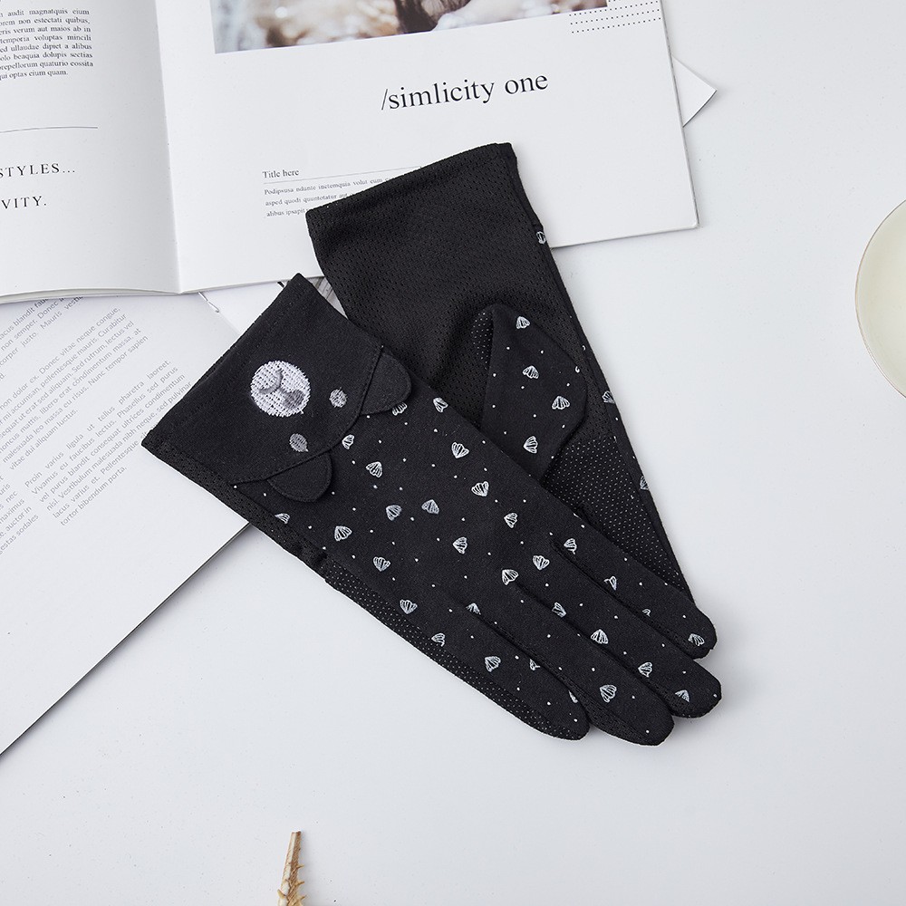 Guantes de protección solar para mujer nueva primavera y verano conducción estilo coreano encaje arco montar antideslizante guantes de pantalla táctil delgada