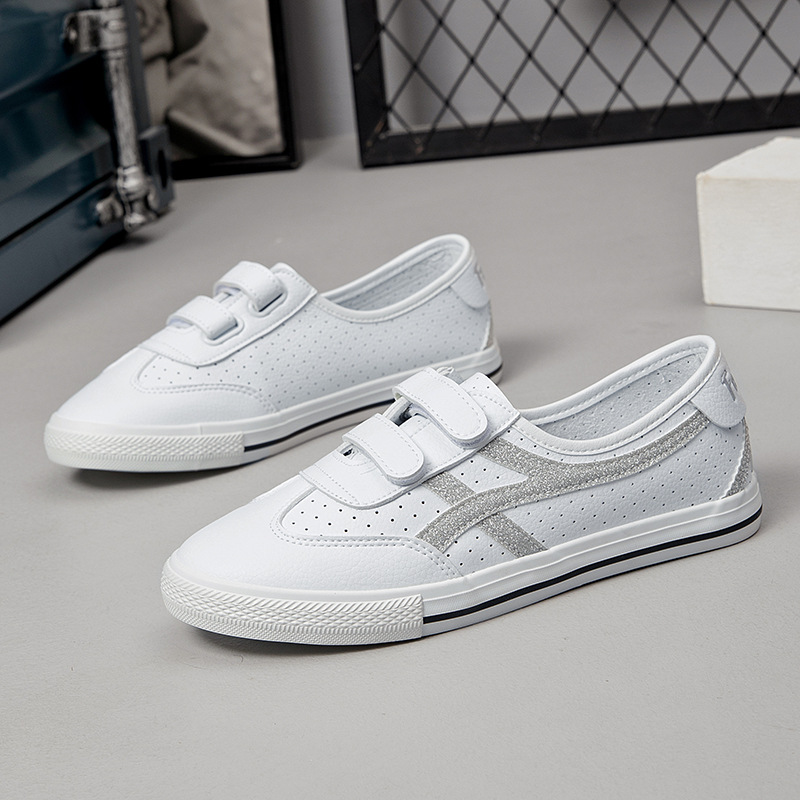 飞耀1811春款百搭洋气镂空平底板鞋浅口透气小白鞋子女鞋学生网鞋