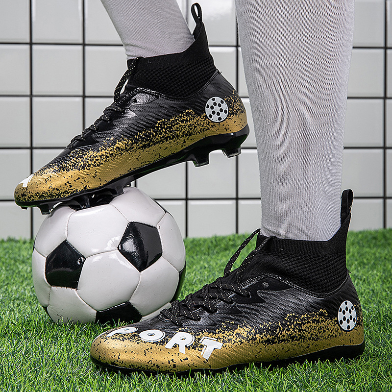 2025 nuevos zapatos de fútbol juveniles transfronterizos al aire libre de clavos altos botas de fútbol fábrica directa