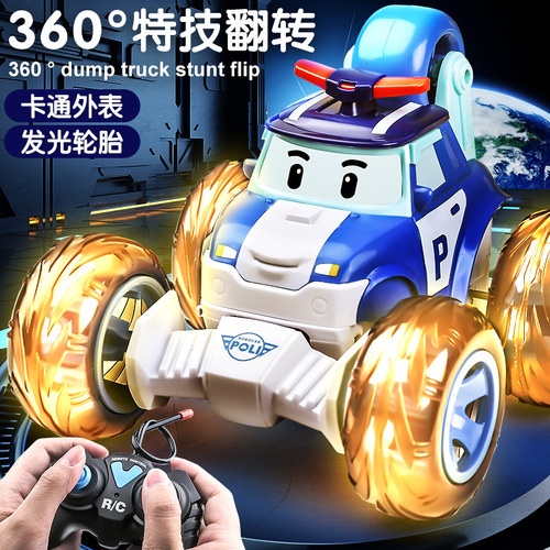 Cross-border Children's Flipping Car Electric Light Remote Control Trick Rolling Car for Boys and Girls, Educational Toy Wholesale