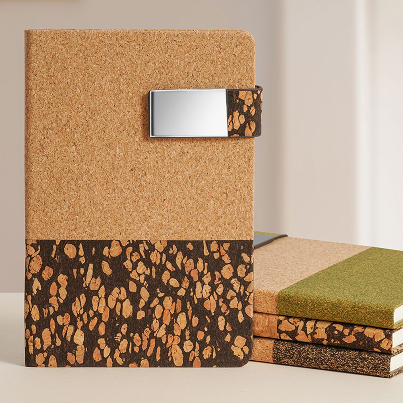 Cuaderno de corcho ecológico doble personalizado a5 molas de café cuaderno de negocios cuaderno de notas papelería transfronteriza al por mayor