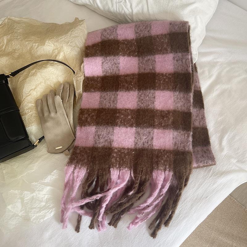 De alto grado de gradiente de color a juego mohair bufanda de las mujeres de invierno engrosada caliente Corea del Sur ins nuevo chal de Cachemira