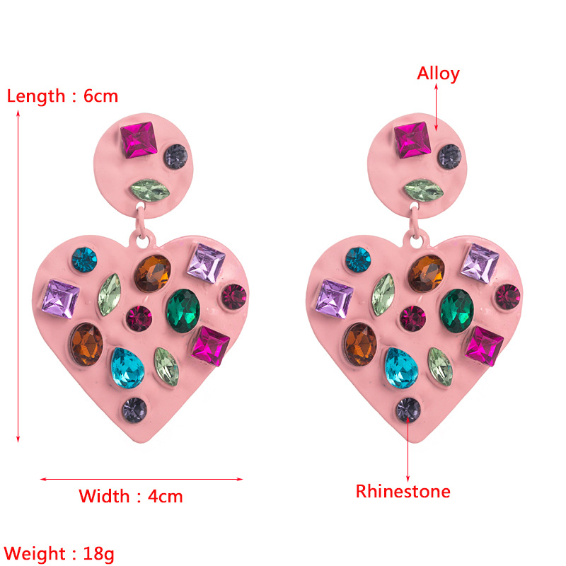 25g Weight Electroplating Gold Plating Process Fashion Geometric Diamond Alloy Artificial Gemstones Earrings