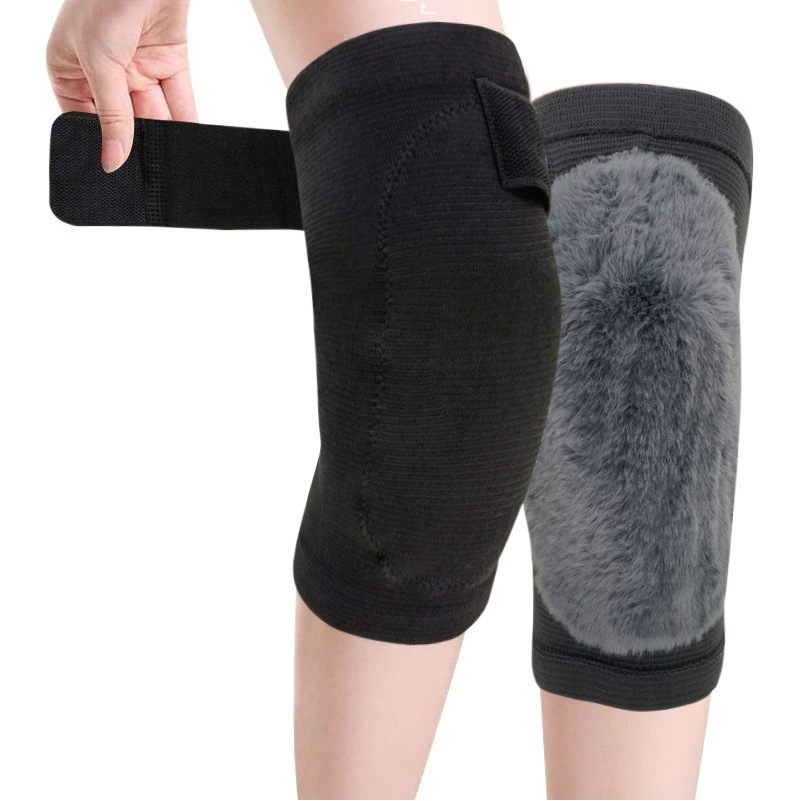 Espesado anti-piel de conejo rótula de punto cálido rótula otoño e invierno nueva vieja pierna fría engrosada rótula