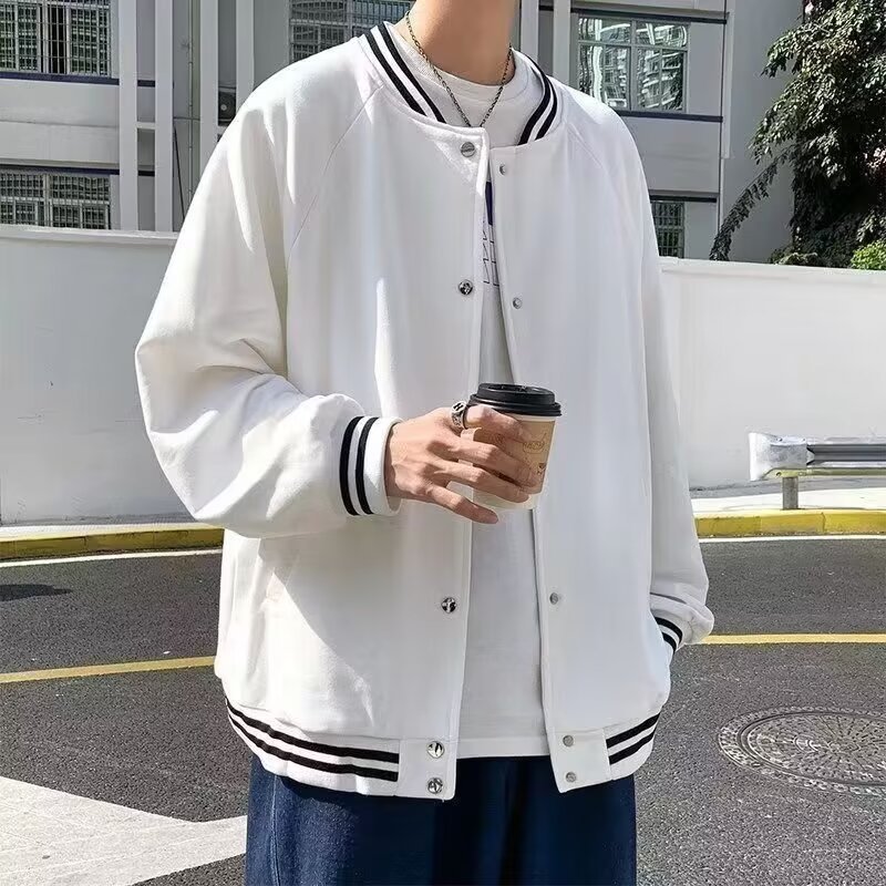 跨境代发港风潮牌夹克外套男春秋季百搭棒球服潮流宽松夹克外套男|undefined
