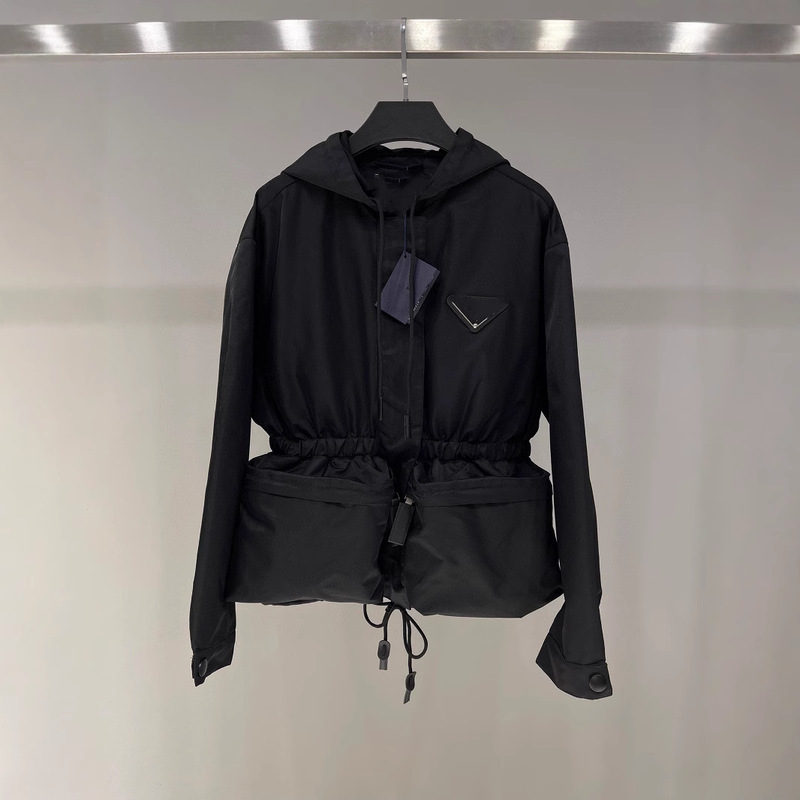 Spring and Autumn New Women's Casual Fashion Chest Triangular Logo P Home Hooded Tops Top Tops Large Pocket Spring and Autumn New Women's Casual Fashion Chest Triangular Logo P Home Hooded Tops Top Tops Large Pocket