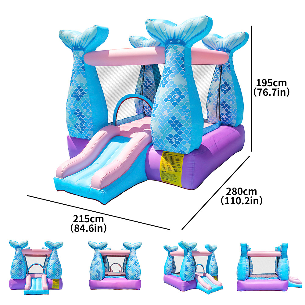 Trampolín infantil para el hogar, tobogán pequeño, trampolín inflable, castillo infantil para el hogar, juguetes para juegos infantiles en interiores y exteriores