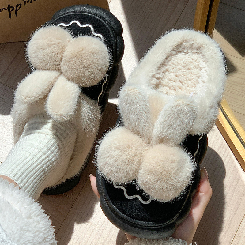 Zapatillas de algodón cálido para mujeres invierno 2024 nuevo otoño invierno antideslizante en el hogar zapatos de algodón de peluche para hombres