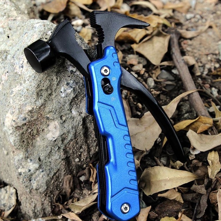 户外车载多功能斧头锤羊角锤野营应急折叠刀钳组合小刀螺丝刀装备