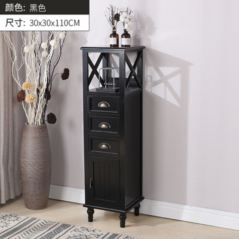 American retro meseta de cabecera de madera sólida hendidura pequeño vinícola tipo cajón 40CM gabinete de almacenamiento TV sala de estar vertical