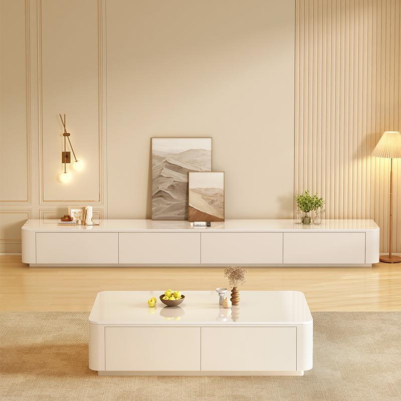 Cream Style Slate Tv Cabinet Living Room Home Modern Simple Small Apartment Locker Coffee Table Tv Cabinet Combination