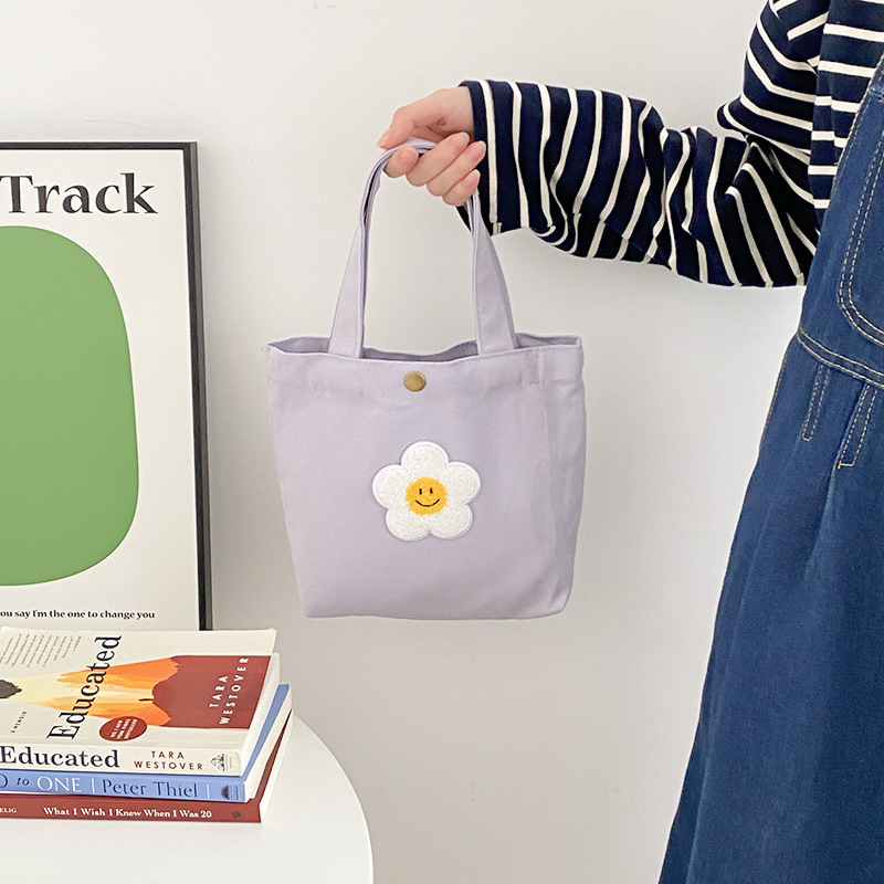 Amazon Cross-border Supply Candy Color Small Handbag Bag Women's Casual Canvas Bag Student Handbag