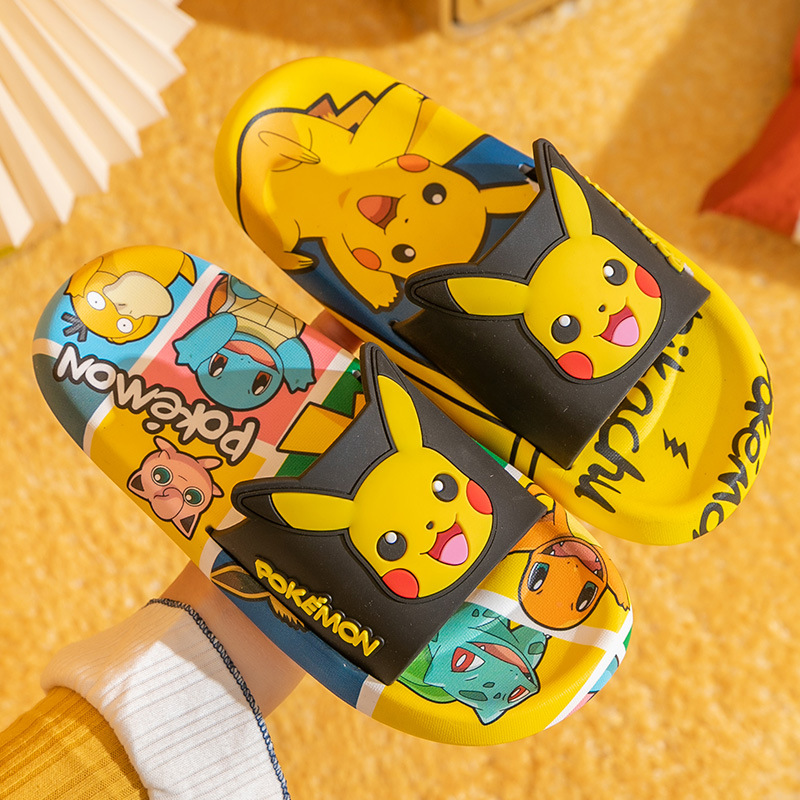 Baokemeng Summer Cartoon Children's Slippers in-laws Shoes for Men and Women Soft Bottom Non-slip Pikachu Home Wholesale