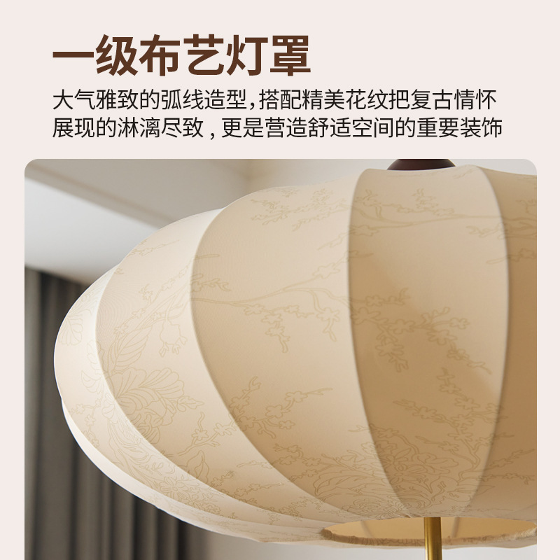 Araña de estilo antiguo Francés Retro Estudio Dormitorio Sala de estar Comedor Lámpara de barra Guardarropa Tela Calabaza Luz de ambiente