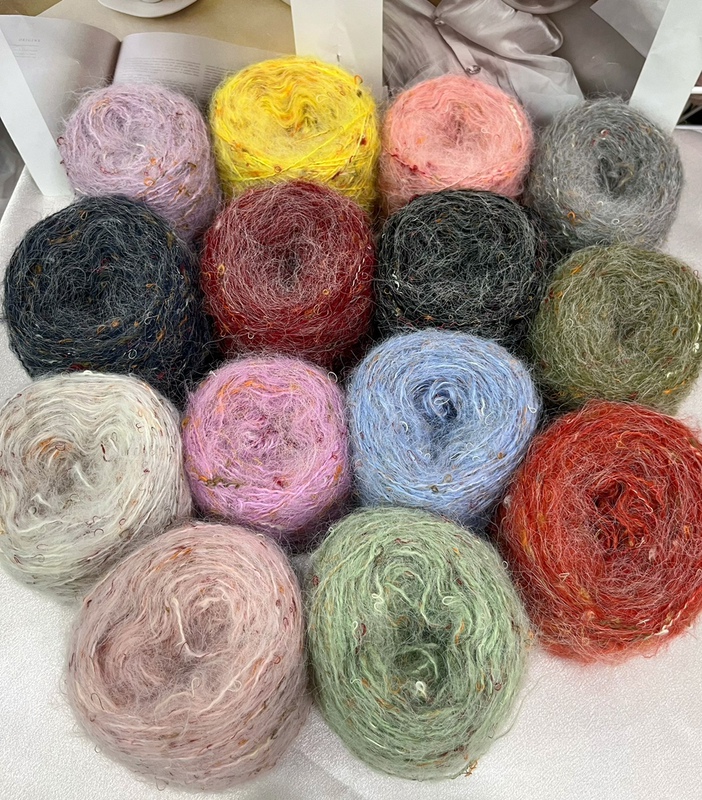 50g Mohair Boucle Yarn, Fantasy Retro Fancy Yarn, Medium Thick Woolen Yarn, Sweater, Scarf, Hat, Hand Mixed Thread