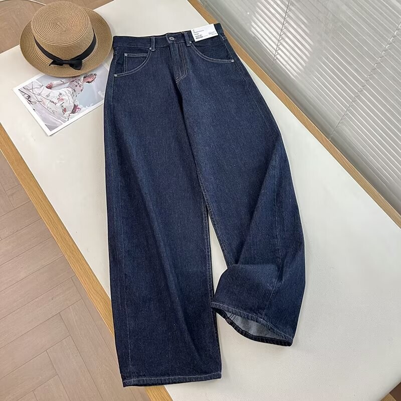 试衣间！女装宽松廓形牛仔裤弯刀镰刀裤子水洗阔腿裤拖地裤479000|undefined