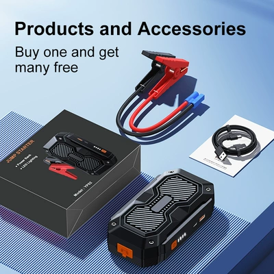 Cross-border car emergency start power battery take electric treasure ignition artifact charging treasure emergency start charging special (Other Automotive Safety Supplies) - neutral-yp02-6000mah-standard-clip
