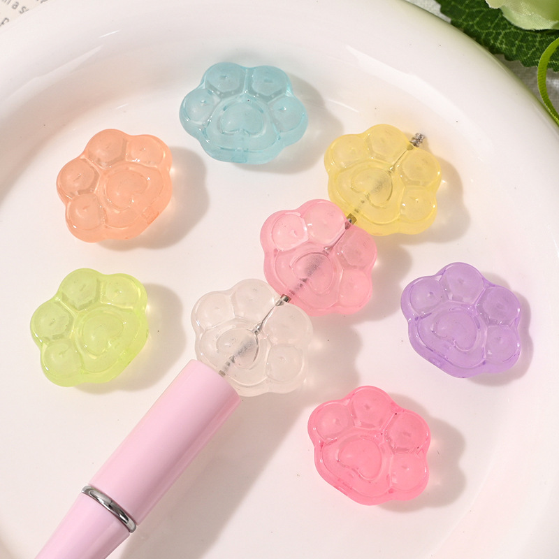 Transparent Frosted Cat Claw Beads, Cute and Versatile DIY Handmade Pen Accessories, Car Pendants, Mobile Phone Chain Accessories Transparent Frosted Cat Claw Beads, Cute and Versatile DIY Handmade Pen Accessories, Car Pendants, Mobile Phone Chain Accessories