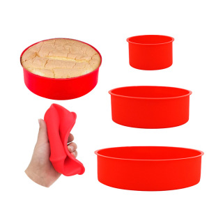 In stock thick DIY baking round silicone large cake mold 4-inch 6-inch 8-inch combination cake mold baking pan suit