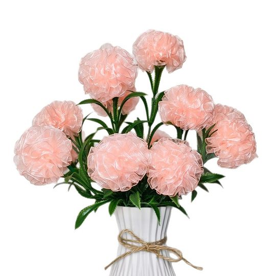 (Mother's Day) simulation of flowers and snow with carnation handmade DIY woven bouquet material bag vase