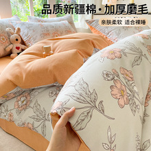 2025新款全棉加厚磨毛四件套轻奢款亲肤柔软优雅小清新纯棉秋冬季