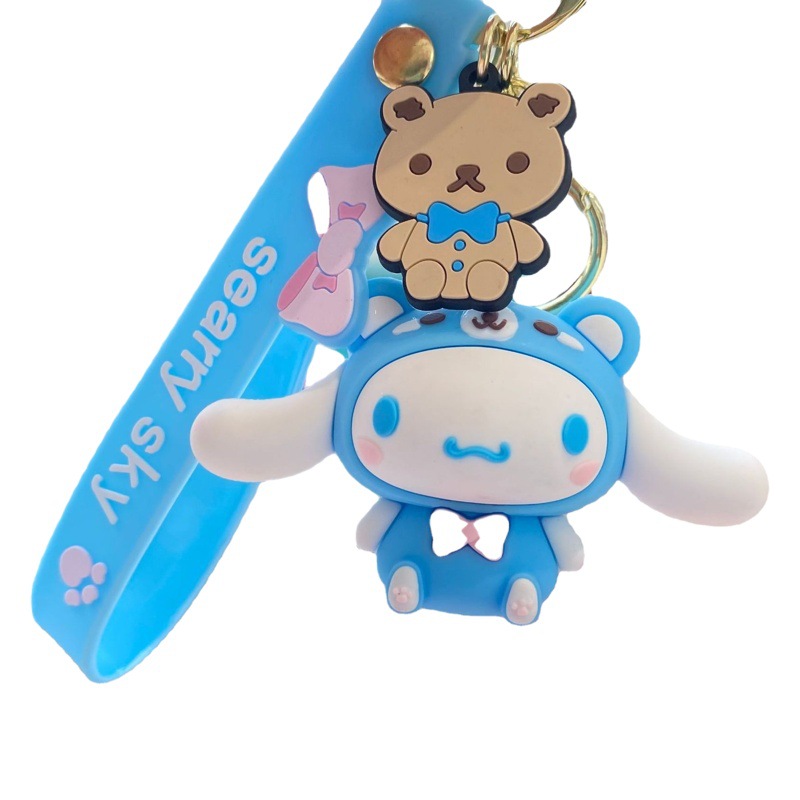 Llavero con Colgante de Muñeca Estilo Sanrio, Lindo Llavero de Dibujos Animados, Colgante para Máquina de Muñecas, Coche
