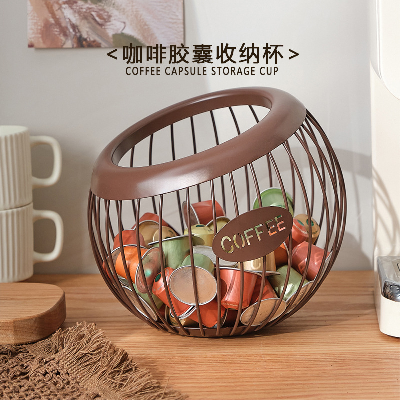 Decoración de escritorio europea con almacenamiento para dulces cápsulas de café barra o cafetería