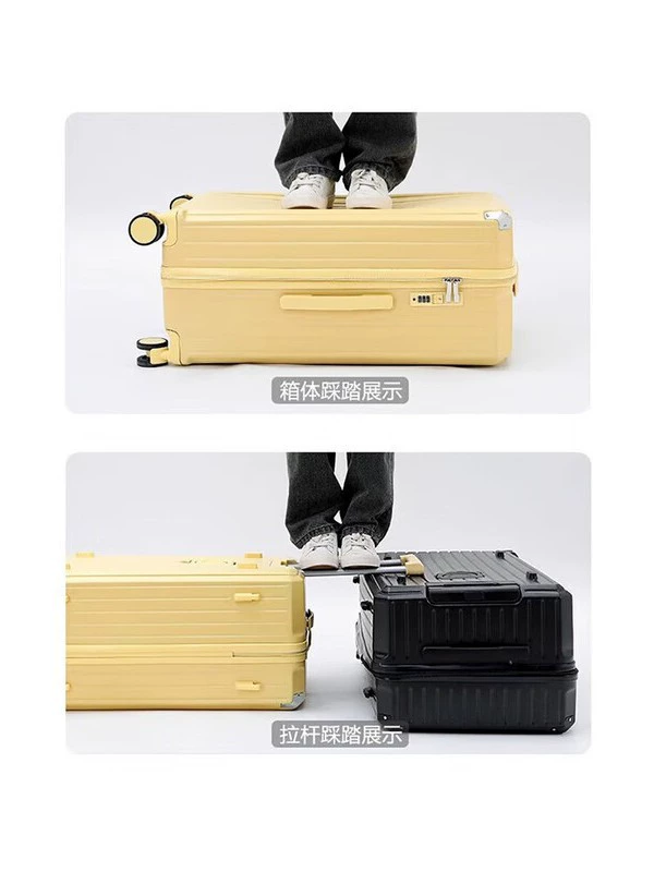 Capacious men's suitcase for students, 26 inch, aluminum box