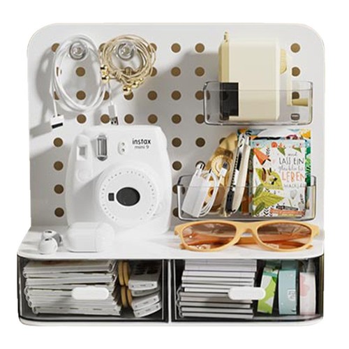 Desk hole board storage box stationery organizer shelf bookcase small card stand office cosmetics storage rack
