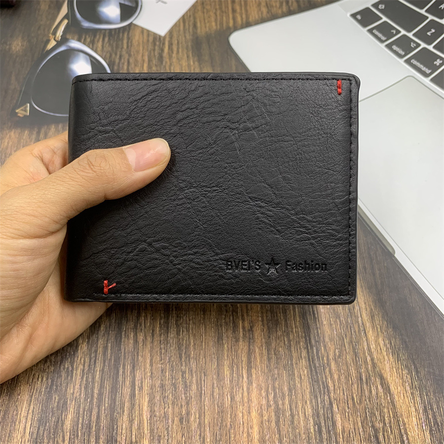 Portofel bărbătesc din piele moale, portofel de afaceri, portofel cu mai multe poziții pentru carduri, organizator de monede, portofel scurt pentru bărbați_voghion.com