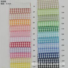现货 涤棉朝阳格泡泡格子布 2024年新款小清新时装休闲格子面料