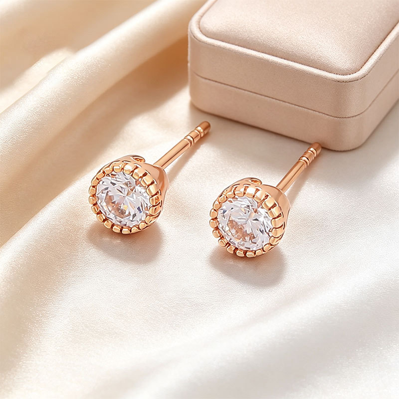 Aretes Geométricos Circulares de Aleación de Cobre Galvanizado para Mujer