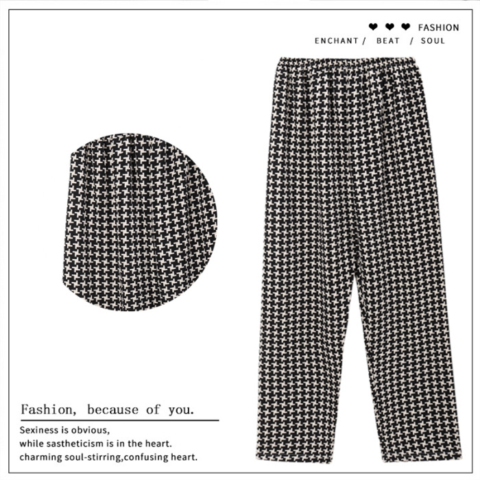 Pantalones de dibujos animados lindos pantalones de pijama elásticos de cintura estudiantil en casa pantalones largos de primavera y otoño de verano para mujeres pantalones casuales