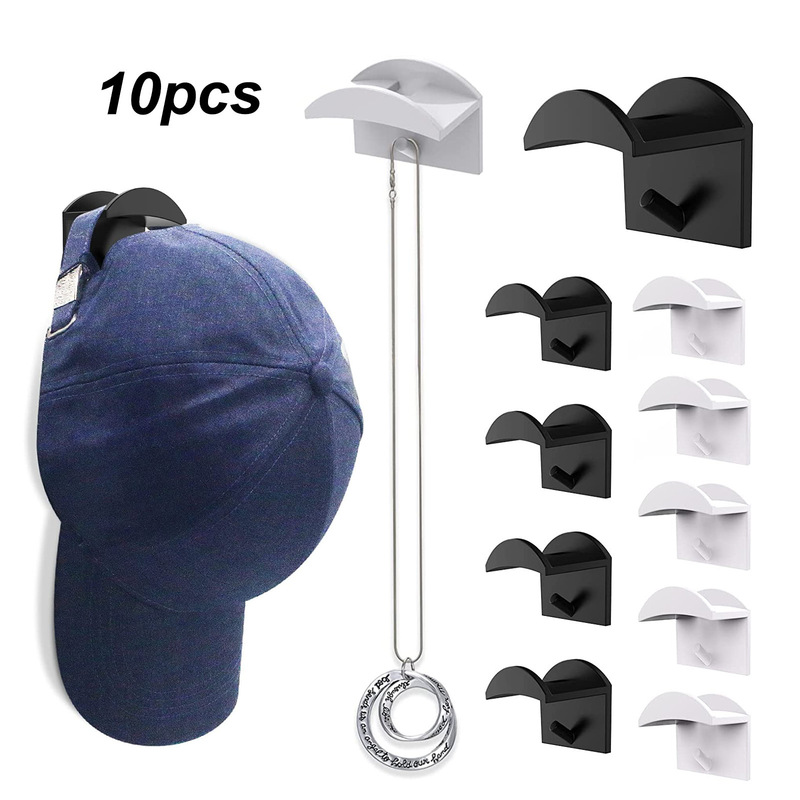 Wall-mounted sticky cap Hook hat hooks baseball cap Hook cap display stand without drilling 10 packs