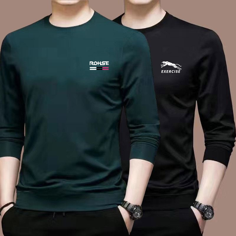 Quality Men's Long-Sleeved T-Shirt Spring and Autum New Printed T-Shirt Men's Round Neck Large Size T-Shirt Tops Men's Trendy Clothing