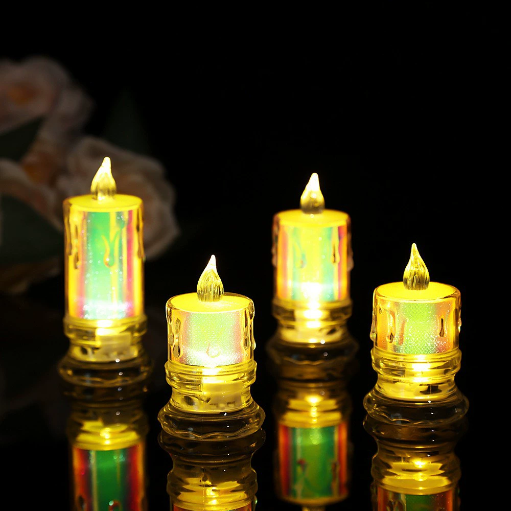 Small transparent candle, atmospheric electronic night light