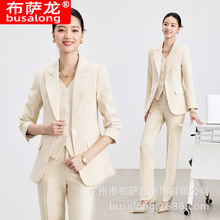 2025秋季新款busalong女士长袖职业西服西裤正式套装工作服4004