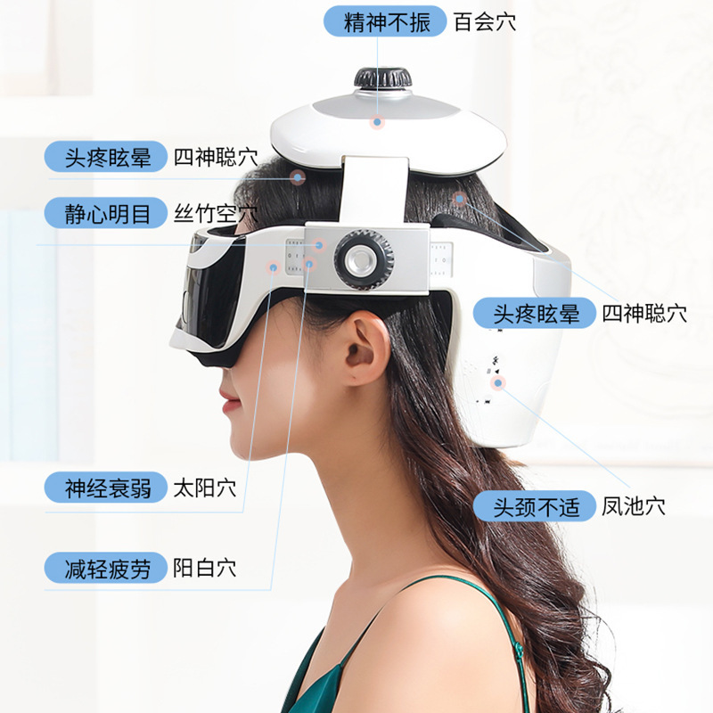 マッサージヘルメット電動ヘッドマッサージャー全自動脳マッサージャーYunyi頭皮理学療法キャップ頭痛|undefined