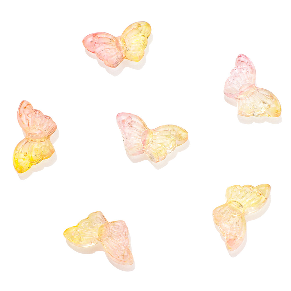 50 PCS/Package 8 * 15mm Hole 1~1.9mm Glass Butterfly Beads display picture 6