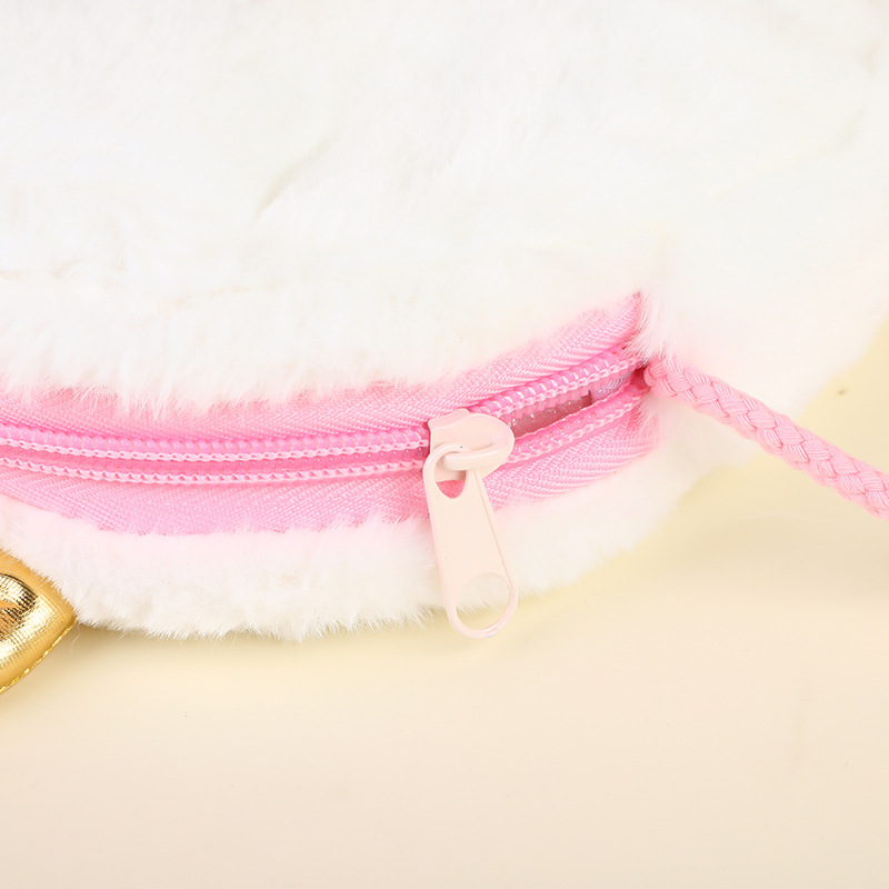 Estilo coreano ins chica corazón felpa mensajero bolsa de dibujos animados niños princesa bolsa niños y niñas bolso de hombro niños monedero