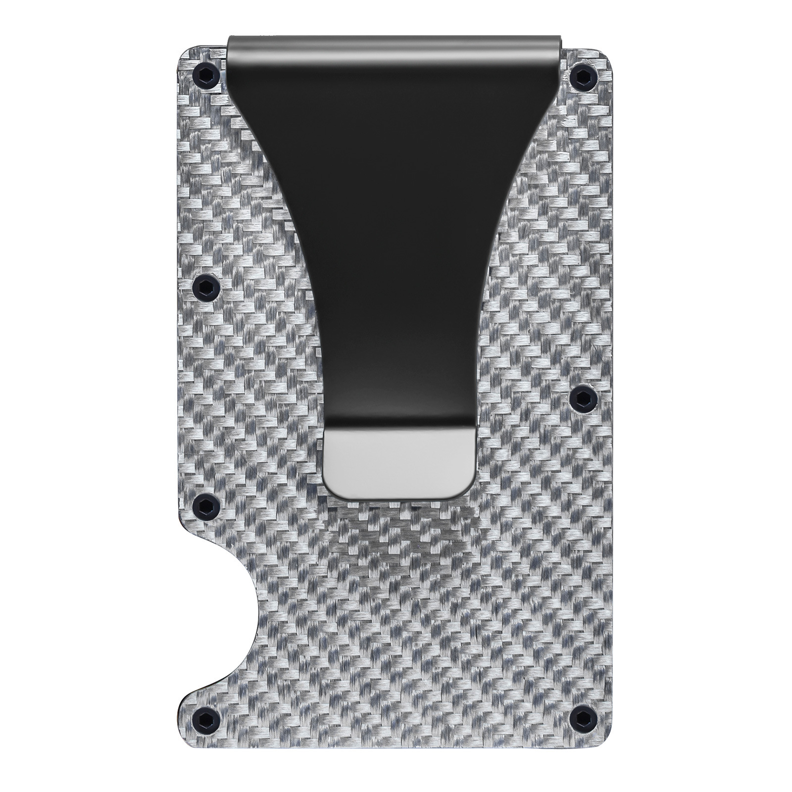 Cartera metálica de fibra de carbono con bloqueo RFID, diseño antirrobo, ideal para tarjetas de crédito o identificación, venta directa de fábrica