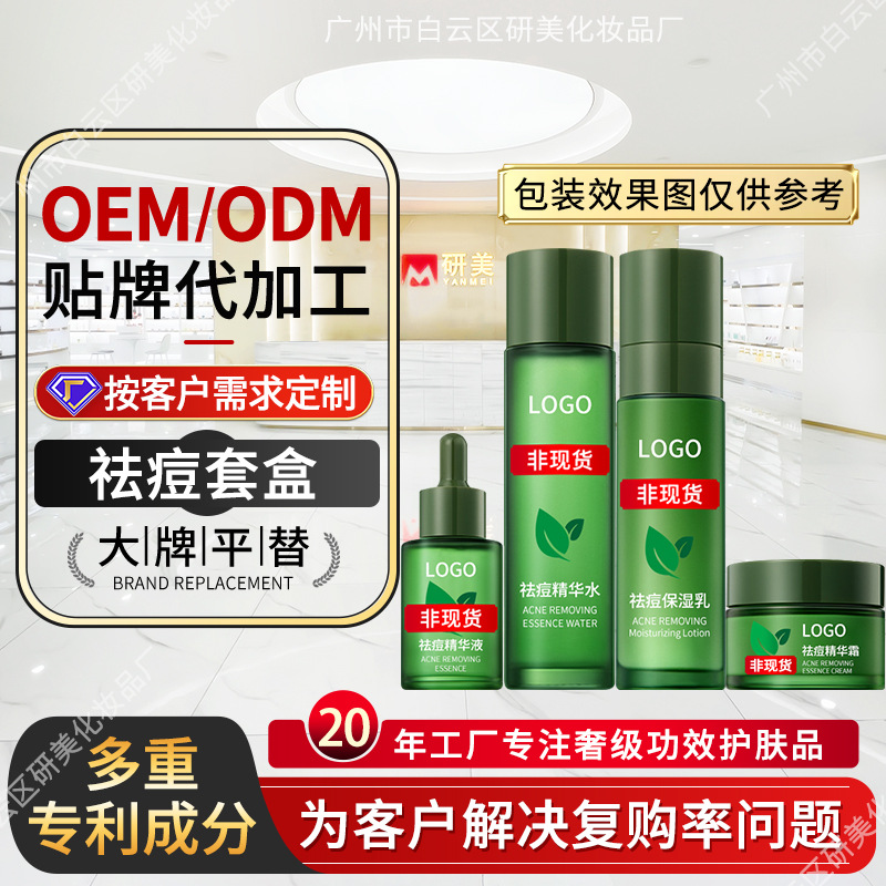 Oem Customized Acne Treatment Kit, Processing for Beauty Salons, Acne Mark Reduction Cream, Facial Skin Care Product Set, Private Label