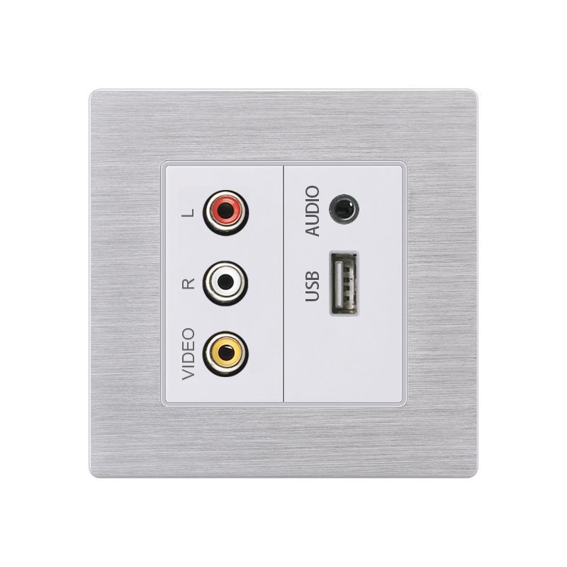 外贸86型双口墙插HDMI墙插座模块 VGA3.5音频无线蓝牙USB接口