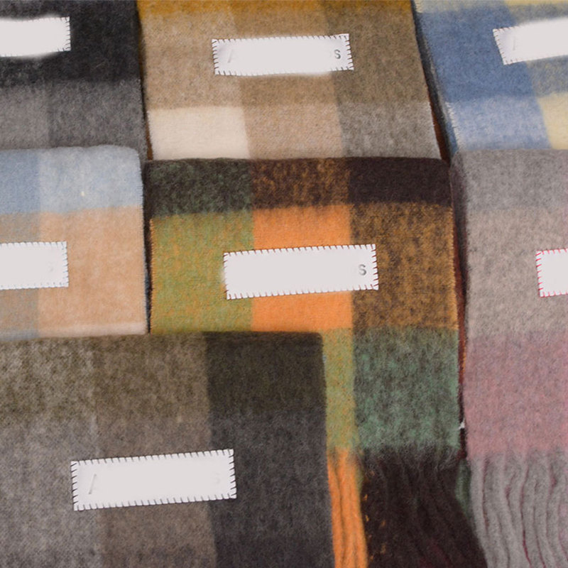 25 Years of Popular Rainbow Plaid Wool Scarf Mohair Shawl Tassel Alpaca Wool Scarf Autumn and Winter Warm and Versatile