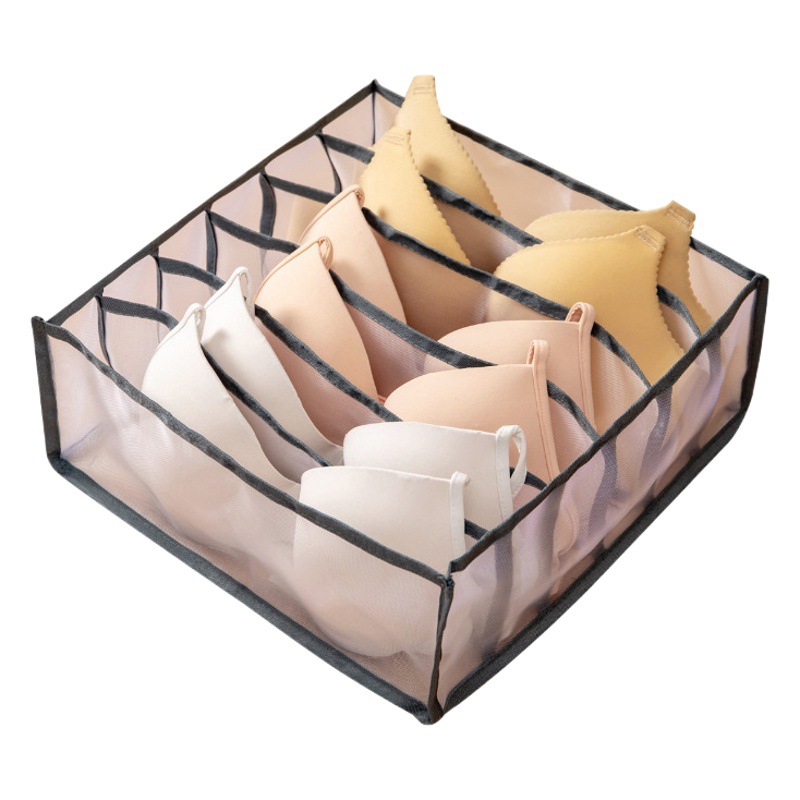 Caja de almacenamiento de ropa interior calcetines artefacto sujetador ropa interior de mujer tipo cajón separado Plaid armario caja de almacenamiento hogar