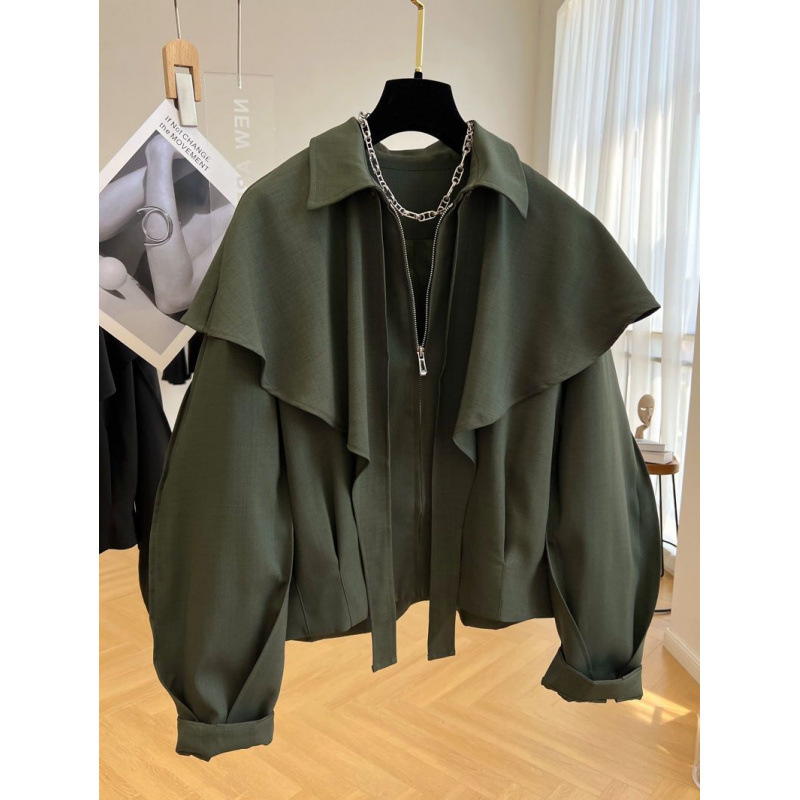 British Style Cape Coat for Women, Spring and Autumn 2026, Unisex Design, New Chinese Style, Unisex Jacket