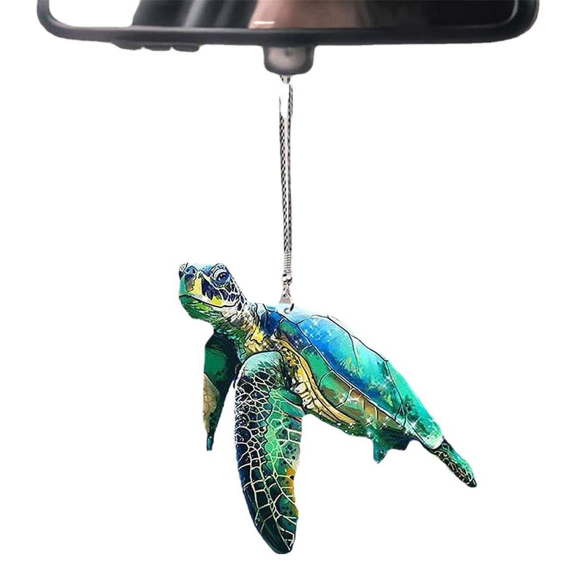 Las últimas ideas transfronterizas, grandes promociones, dibujos animados, tortuga marina, espejo retrovisor de coche, mochila, colgante, decoración artesanal